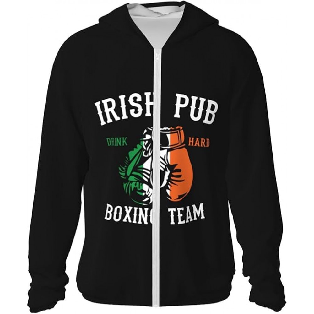 Zipper Black Printed Fully Customizable Hoodie