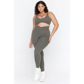 Wrap High Waisted Legging - Dark Olive