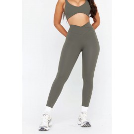 Wrap High Waisted Legging - Dark Olive