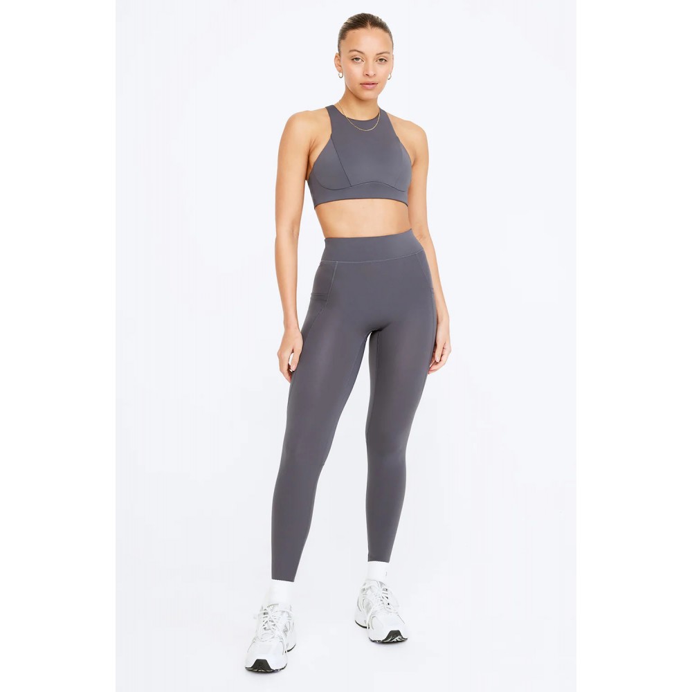 High Waisted Adjuster Running Legging - Graphite