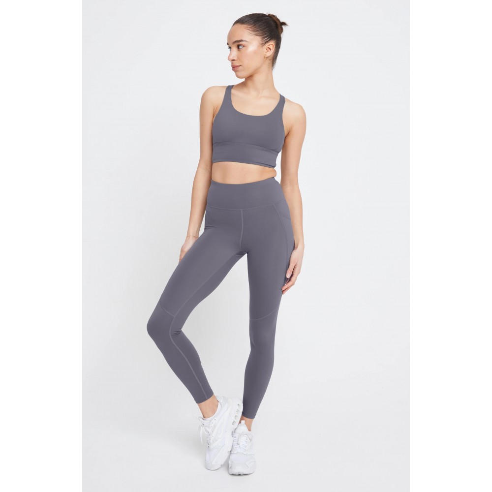SkinLuxe High Waisted Side Pocket Legging - Tornada Grey